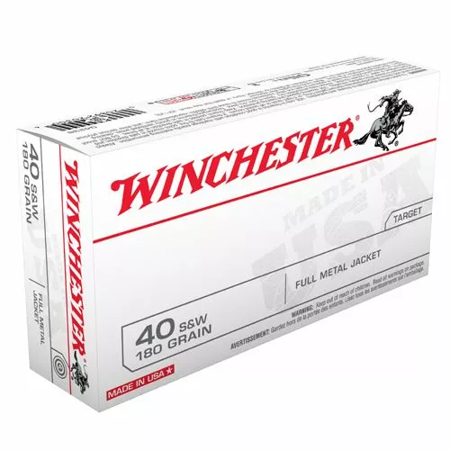 Winchester® 40 S&W Pistol 180 Grain Full Metal Jacket Centerfire Ammunition 1 Winchester® 40 S&W Pistol 180 Grain Full Metal Jacket Centerfire Ammunition